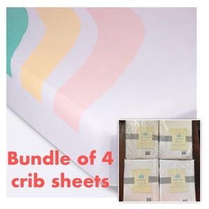 NEW! Cloud Island crib sheet bundle (4 sheets) - large rainbow print